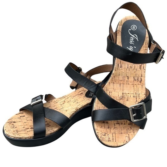 Jess 'Up Shoes - Jess 'Up Women's Size 8 Black Sandals | Never Worn | 2-Inch Heels